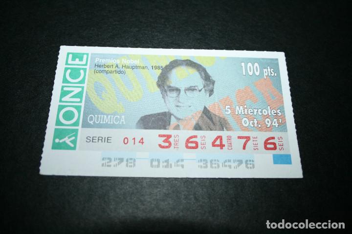 Billets ONCE: CUP&Oacute;N ONCE - 5-OCTUBRE-1994 - PREMIOS NOBEL, HERBERT A. HAUPTMAN, 1985