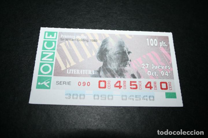 Billets ONCE: CUP&Oacute;N ONCE - 27-OCTUBRE-1994 - PREMIOS NOBEL, SIR WILLIAM GOLDING, 1983