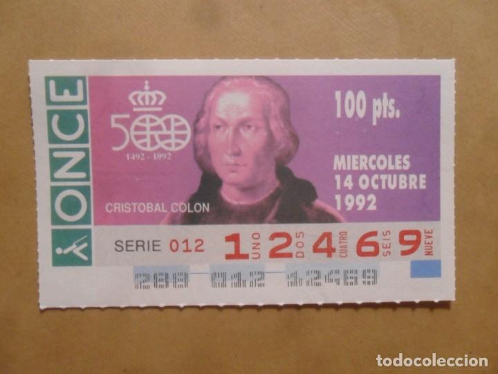 Cupones ONCE: CUPON O.N.C.E. - N&ordm; 12469 - MIERCOLES 14 OCTUBRE 1992 - AMERICA 500 A&Ntilde;OS. CRISTOBAL COLON