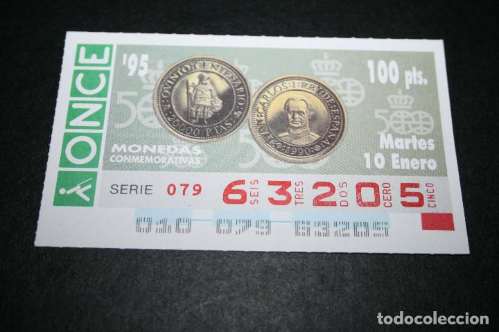 Cupones ONCE: CUP&Oacute;N ONCE - 10-ENERO-1995 - MONEDAS CONMEMORATIVAS - Foto 1