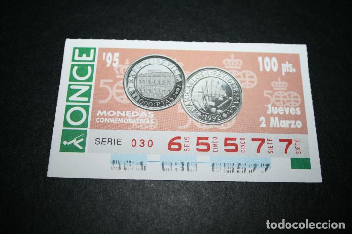 Cupones ONCE: CUP&Oacute;N ONCE - 2-MARZO-1995 - MONEDAS CONMEMORATIVAS - Foto 1