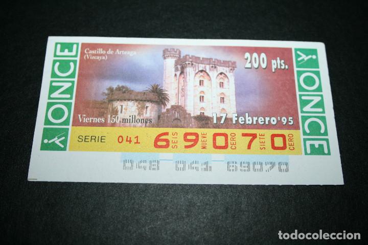 Cupones ONCE: CUP&Oacute;N ONCE - 17-FEBRERO-1995 - CASTILLO DE ARTEAGA, VIZCAYA
