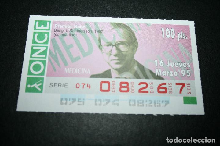 Cupones ONCE: CUP&Oacute;N ONCE - 16-MARZO-1995 - PREMIOS NOBEL, BENGT I. SAMUELSSON, 1982