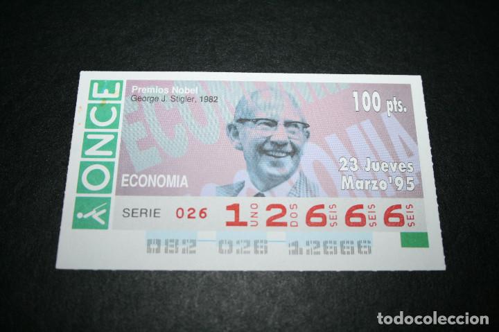 ONCE Coupons: CUP&Oacute;N ONCE - 23-MARZO-1995 - PREMIOS NOBEL, GEORGE J. STIGLER, 1982