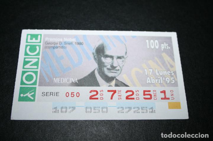 ONCE Coupons: CUP&Oacute;N ONCE - 17-ABRIL-1995 - PREMIOS NOBEL, GEORGE B. SNELL, 1980