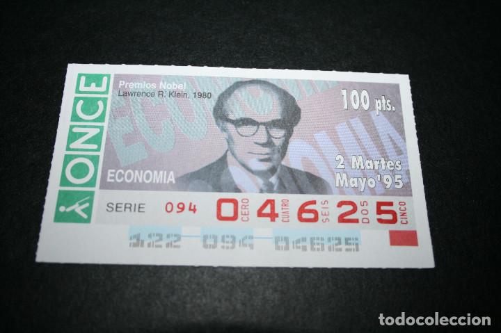 Coupon ONCE: CUP&Oacute;N ONCE - 2-MAYO-1995 - PREMIOS NOBEL, LAWRENCE R. KLEIN, 1980