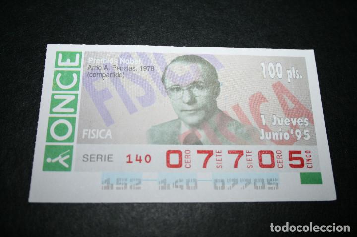 Coupon ONCE: CUP&Oacute;N ONCE - 1-JUNIO-1995 - PREMIOS NOBEL, ARRIO A. PENZIAS 1978