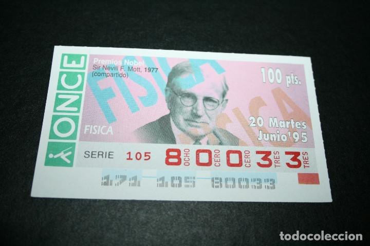 ONCE Coupons: CUP&Oacute;N ONCE - 20-JUNIO-1995 - PREMIOS NOBEL, SIR NEVILL F. MOTT 1977