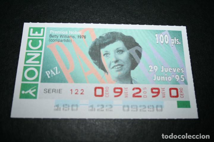 ONCE Coupons: CUP&Oacute;N ONCE - 29-JUNIO-1995 - PREMIOS NOBEL, BETTY WILLIAMS 1976