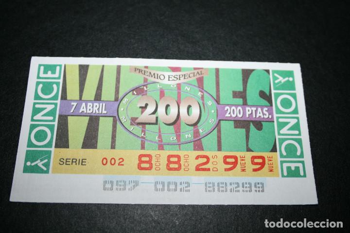 ONCE Coupons: CUP&Oacute;N ONCE - 7-ABRIL-1995 - PREMIO ESPECIAL 200 MILLONES