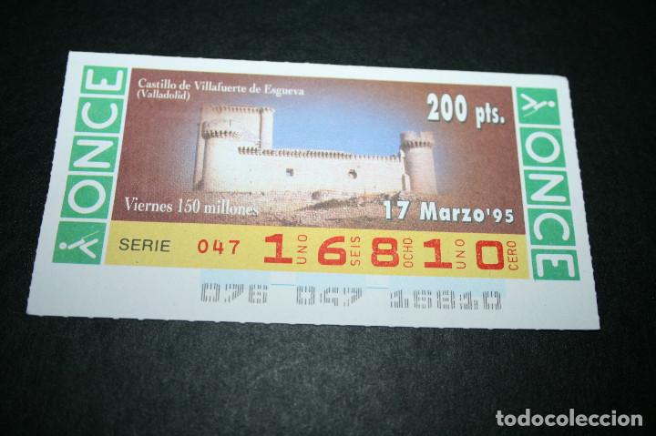 Coupon ONCE: CUP&Oacute;N ONCE - 17-MARZO-1995 - CASTILLO DE VILLAFUERTE DE ESGUEVA, VALLADOLID