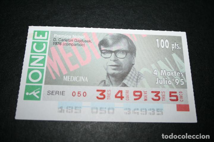 ONCE Coupons: CUP&Oacute;N ONCE - 4-JULIO-1995 - PREMIOS NOBEL, D. CARLETON GAJDUSEK, 1976