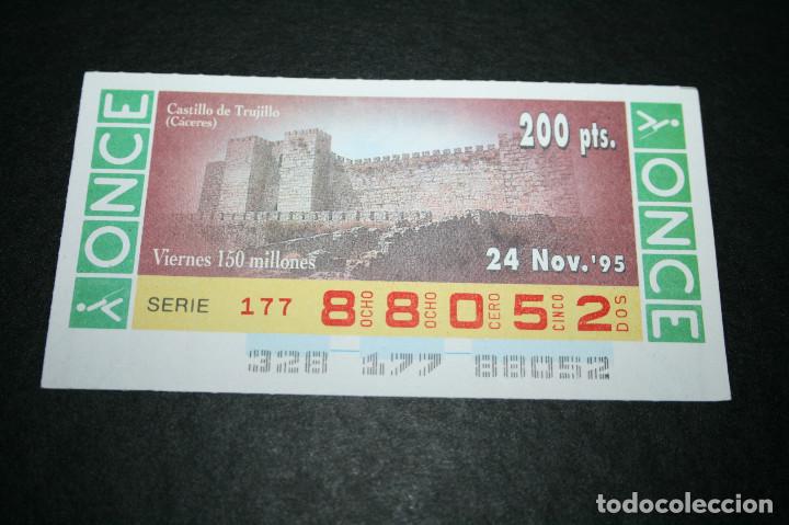 Coupon ONCE: CUP&Oacute;N ONCE - 24-NOVIEMBRE-1995 - CASTILLO DE TRUJILLO, C&Aacute;CERES
