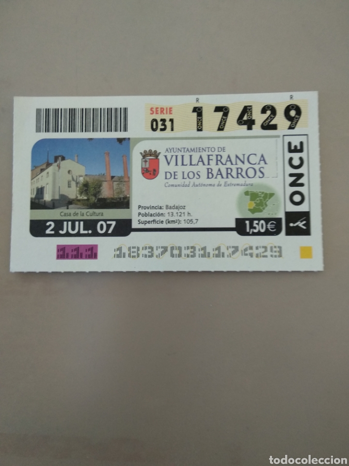 ONCE Coupons: CUP&Oacute;N ONCE - VILLAFRANCA DE LOS BARROS -