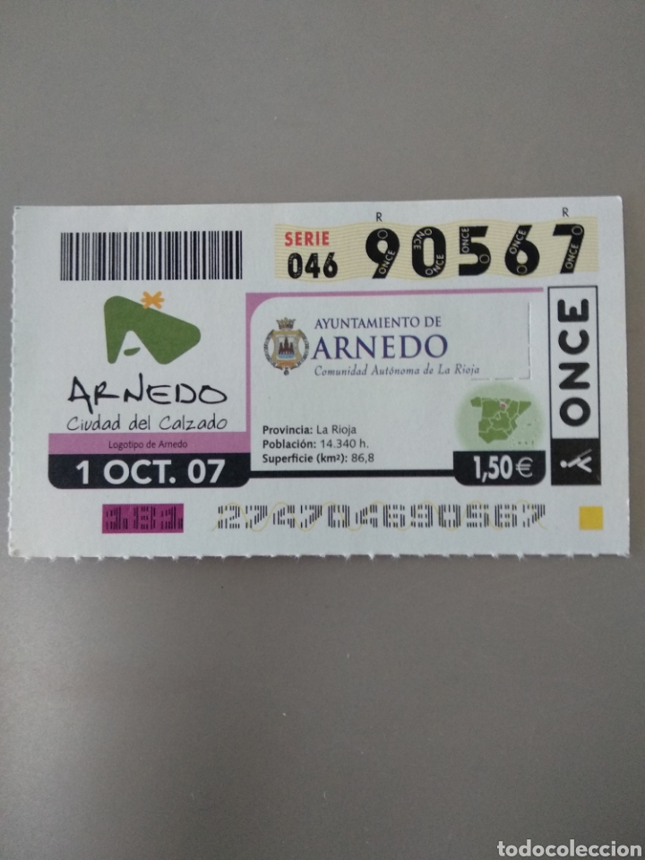 Cupones ONCE: CUP&Oacute;N ONCE - ARNEDO - - Foto 1