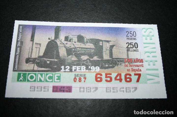 Coupon ONCE: CUP&Oacute;N ONCE - 12-FEBRERO-1999 - 150 A&Ntilde;OS DE FERROCARRIL EN ESPA&Ntilde;A, LOCOMOTORA VAPOR DON PELAYO S/030