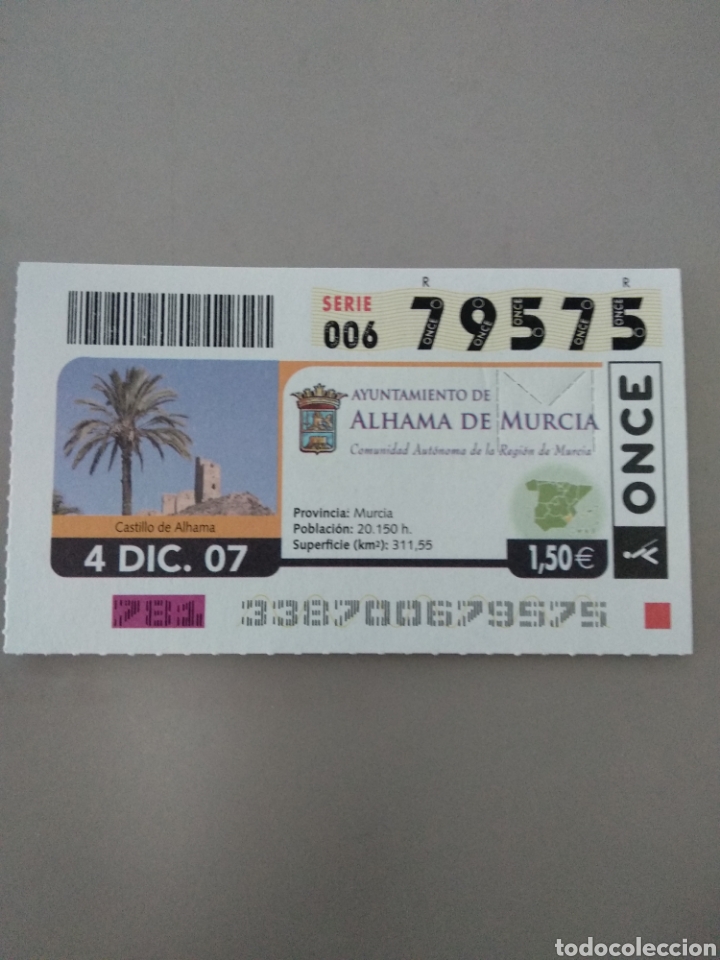 ONCE Coupons: CUP&Oacute;N ONCE - ALHAMA DE MURCIA -