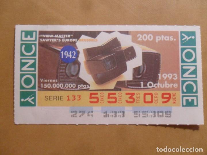 Cupones ONCE: CUPON O.N.C.E. - N&ordm; 55309 - VIERNES 1 OCTUBRE 1993 - VIEW MASTER - SAWYER' S EUROPE BRUSSELS