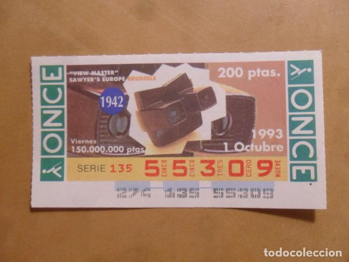 Cupones ONCE: CUPON O.N.C.E. - N&ordm; 55309 - VIERNES 1 OCTUBRE 1993 - VIEW MASTER - SAWYER' S EUROPE BRUSSELS