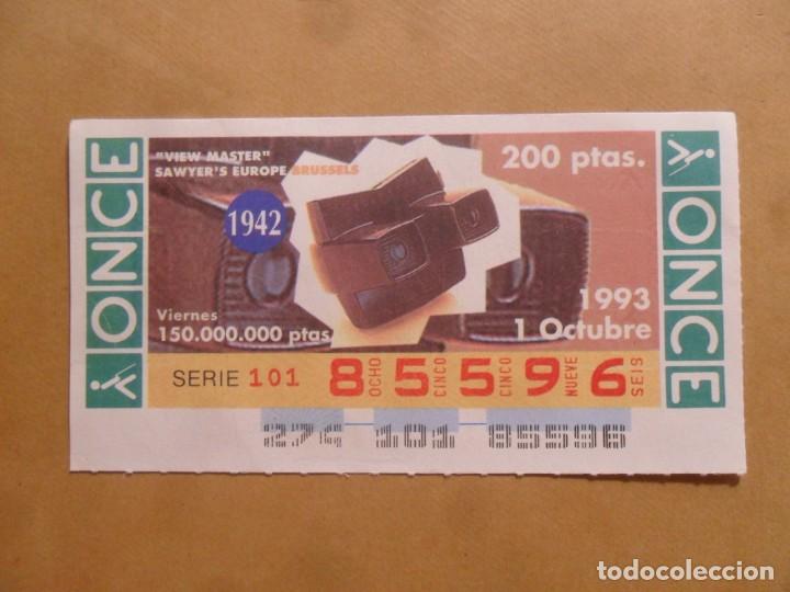 Cupones ONCE: CUPON O.N.C.E. - N&ordm; 85596 - VIERNES 1 OCTUBRE 1993 - VIEW MASTER - SAWYER' S EUROPE BRUSSELS