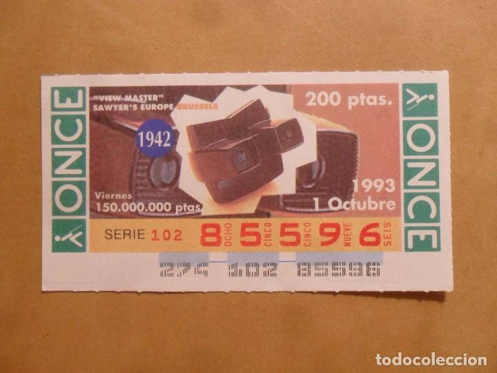 Cupones ONCE: CUPON O.N.C.E. - N&ordm; 85596 - VIERNES 1 OCTUBRE 1993 - VIEW MASTER - SAWYER' S EUROPE BRUSSELS