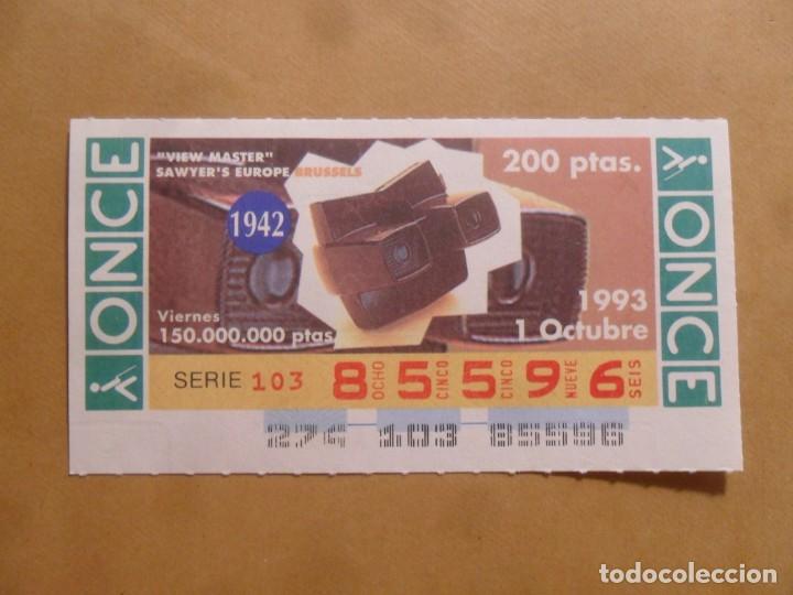 Cupones ONCE: CUPON O.N.C.E. - N&ordm; 85596 - VIERNES 1 OCTUBRE 1993 - VIEW MASTER - SAWYER' S EUROPE BRUSSELS