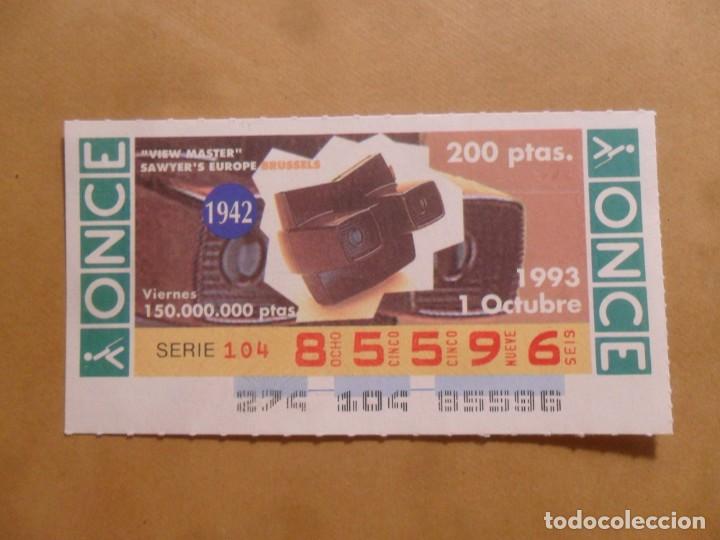 Cupones ONCE: CUPON O.N.C.E. - N&ordm; 85596 - VIERNES 1 OCTUBRE 1993 - VIEW MASTER - SAWYER' S EUROPE BRUSSELS