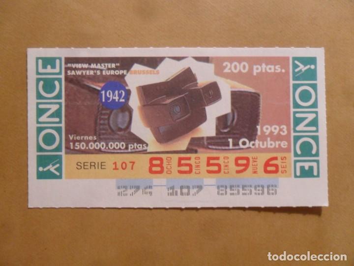 Cupones ONCE: CUPON O.N.C.E. - N&ordm; 85596 - VIERNES 1 OCTUBRE 1993 - VIEW MASTER - SAWYER' S EUROPE BRUSSELS
