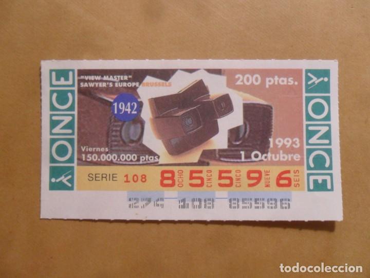 Cupones ONCE: CUPON O.N.C.E. - N&ordm; 85596 - VIERNES 1 OCTUBRE 1993 - VIEW MASTER - SAWYER' S EUROPE BRUSSELS