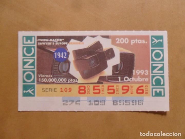 Cupones ONCE: CUPON O.N.C.E. - N&ordm; 85596 - VIERNES 1 OCTUBRE 1993 - VIEW MASTER - SAWYER' S EUROPE BRUSSELS