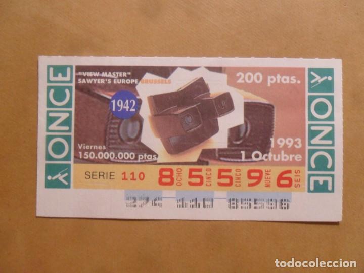 Cupones ONCE: CUPON O.N.C.E. - N&ordm; 85596 - VIERNES 1 OCTUBRE 1993 - VIEW MASTER - SAWYER' S EUROPE BRUSSELS