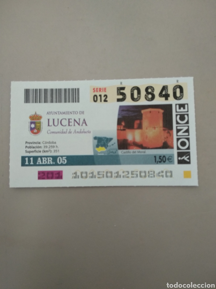 Cupones ONCE: CUP&Oacute;N ONCE - LUCENA - - Foto 1