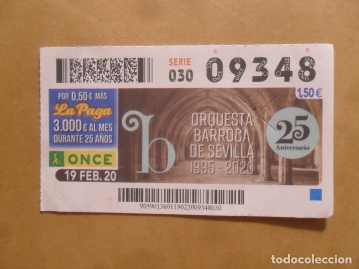 Cupones ONCE: CUPON O.N.C.E. - N&ordm; 09348 - 19 FEBRERO 2020 - ORQUESTA BARROCA DE SEVILLA -
