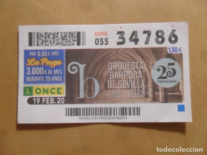 Cupones ONCE: CUPON O.N.C.E. - N&ordm; 34786 - 19 FEBRERO 2020 - ORQUESTA BARROCA DE SEVILLA -