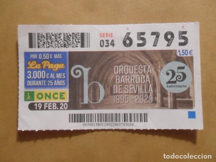 Cupones ONCE: CUPON O.N.C.E. - N&ordm; 65795 - 19 FEBRERO 2020 - ORQUESTA BARROCA DE SEVILLA -