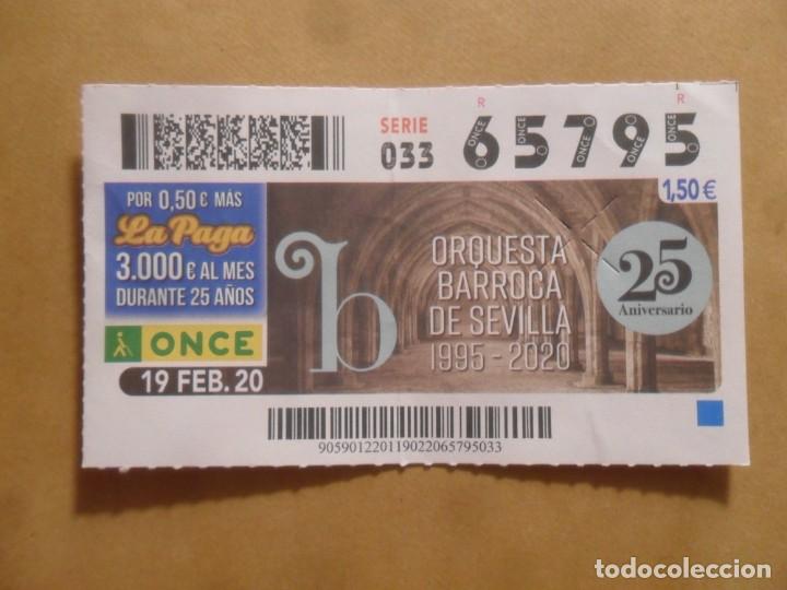 Cupones ONCE: CUPON O.N.C.E. - N&ordm; 65795 - 19 FEBRERO 2020 - ORQUESTA BARROCA DE SEVILLA -