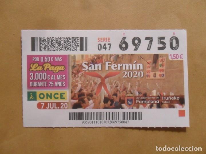 Cupones ONCE: CUPON O.N.C.E. - N&ordm; 69750 - 7 JULIO 2020 - SAN FERMIN - PAMPLONA -