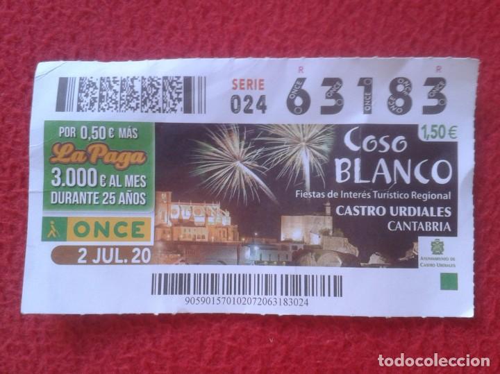 Cupones ONCE: CUP&Oacute;N DE LA ONCE 2-7-2020 COSO BLANCO FIESTAS INTER&Eacute;S TUR&Iacute;STICO REGIONAL CASTRO URDIALES CANTABRIA..