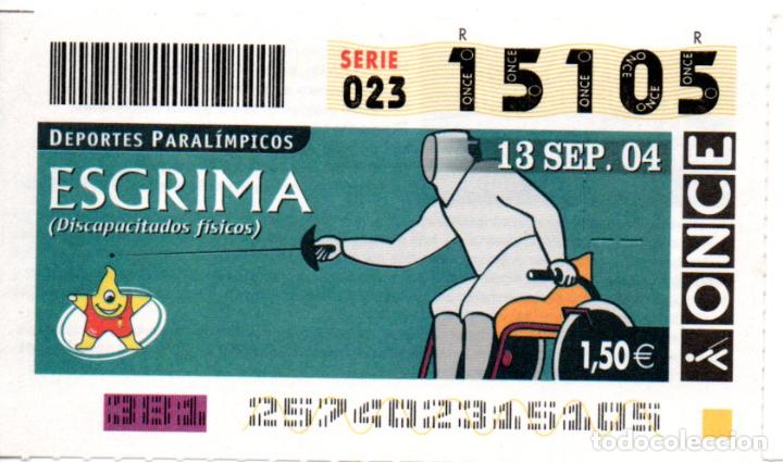 Cupones ONCE: CUP&Oacute;N DE LA ONCE - A&Ntilde;O 2004 - 13 DE SEPTIEMBRE - DEPORTES PARAL&Iacute;MPICOS: ESGRIMA -