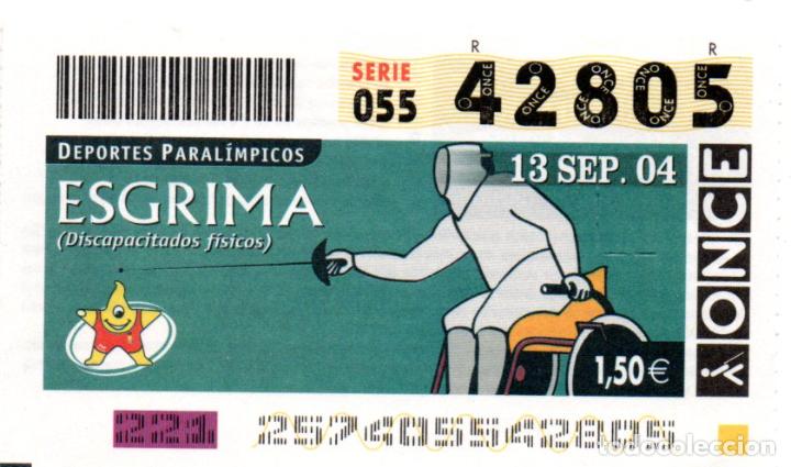 Cupones ONCE: CUP&Oacute;N DE LA ONCE - A&Ntilde;O 2004 - 13 DE SEPTIEMBRE - DEPORTES PARAL&Iacute;MPICOS: ESGRIMA -