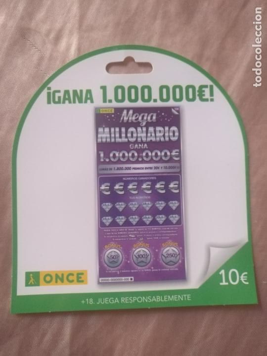 ONCE Coupons: publicidad carton troquelado once extras - RASCA MEGA MILLONARIO