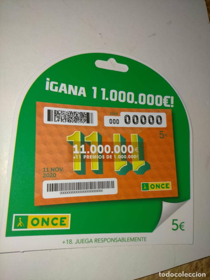 ONCE Coupons: publicidad carton troquelado once 11 11 de 5 euros