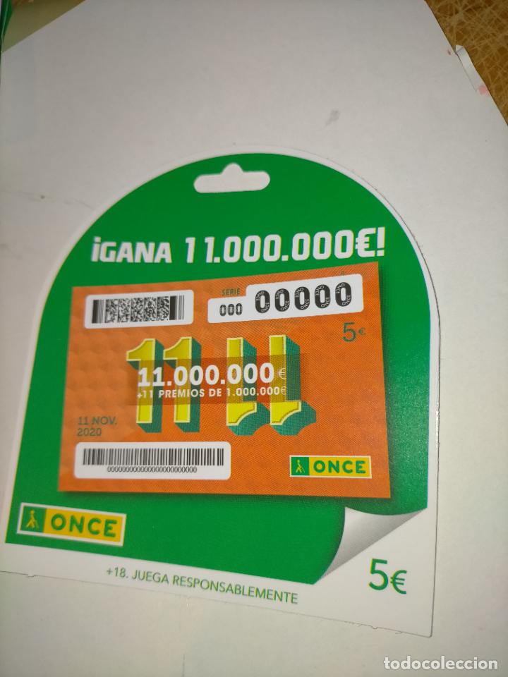 ONCE Coupons: publicidad carton troquelado once 11 11 de 5 euros