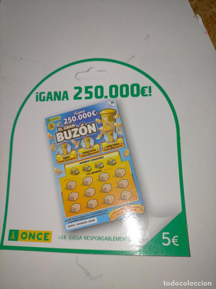 ONCE Coupons: publicidad carton troquelado once buz&oacute;n de 5 euros