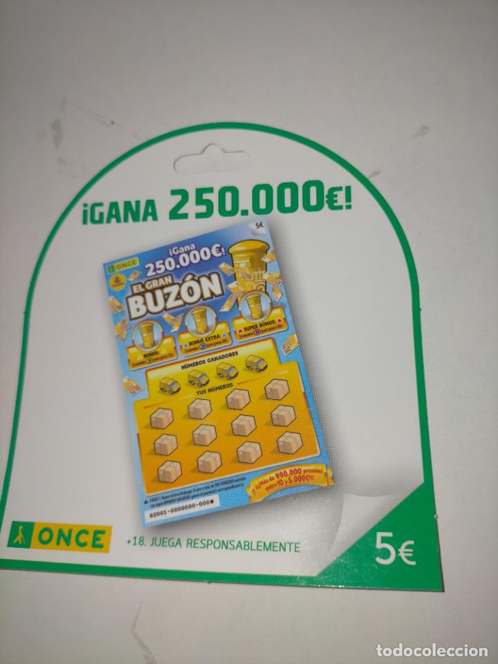 ONCE Coupons: publicidad carton troquelado once buz&oacute;n de 5 euros