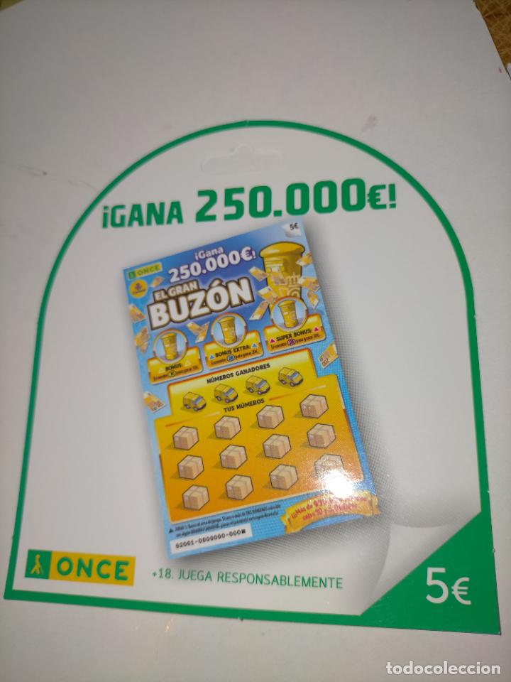 ONCE Coupons: publicidad carton troquelado once buz&oacute;n de 5 euros