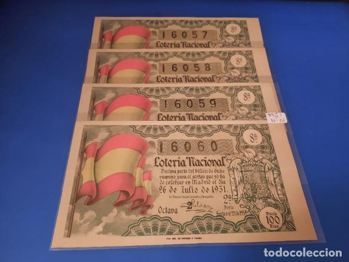 Cupones ONCE: Loteria 1951 sorteo 21 - Foto 1