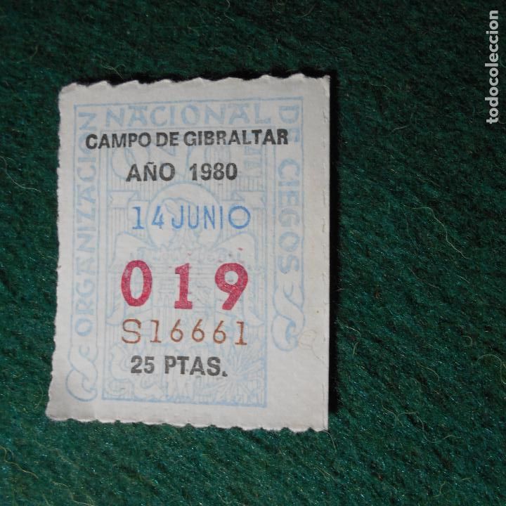 Cupones ONCE: ONCE CUPON 1980 CAMPO DE GIBRALTAR 14 DE JUNIO - Foto 1