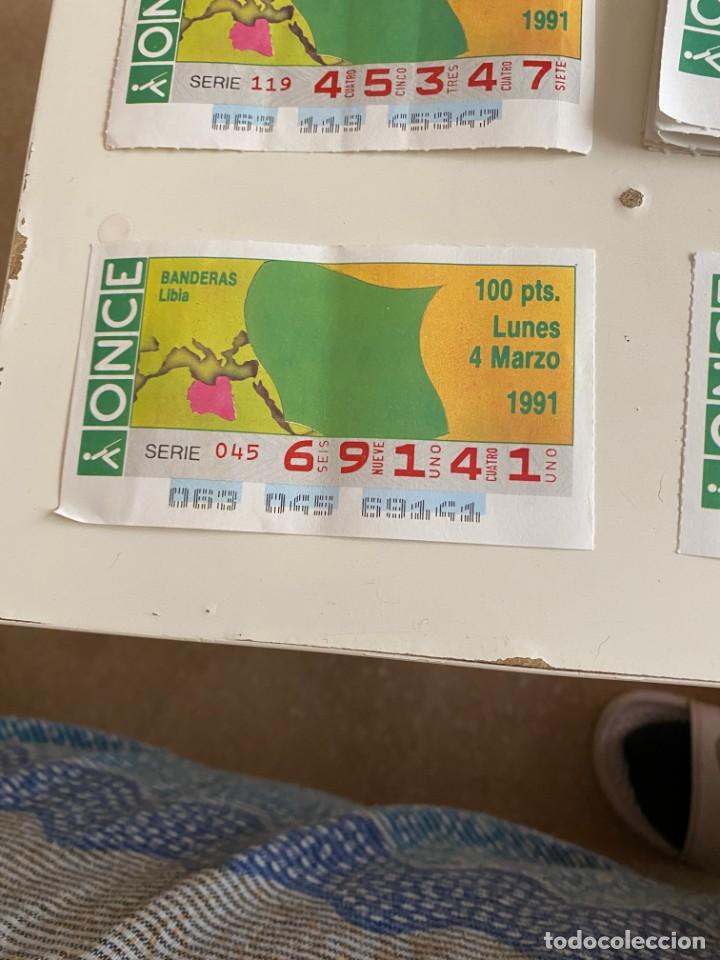 Bilhetes ONCE: C- 2002 CUPON LA ONCE BANDERAS LIBIA SERIE 045 N&ordm; 69141 4 MARZ 1991