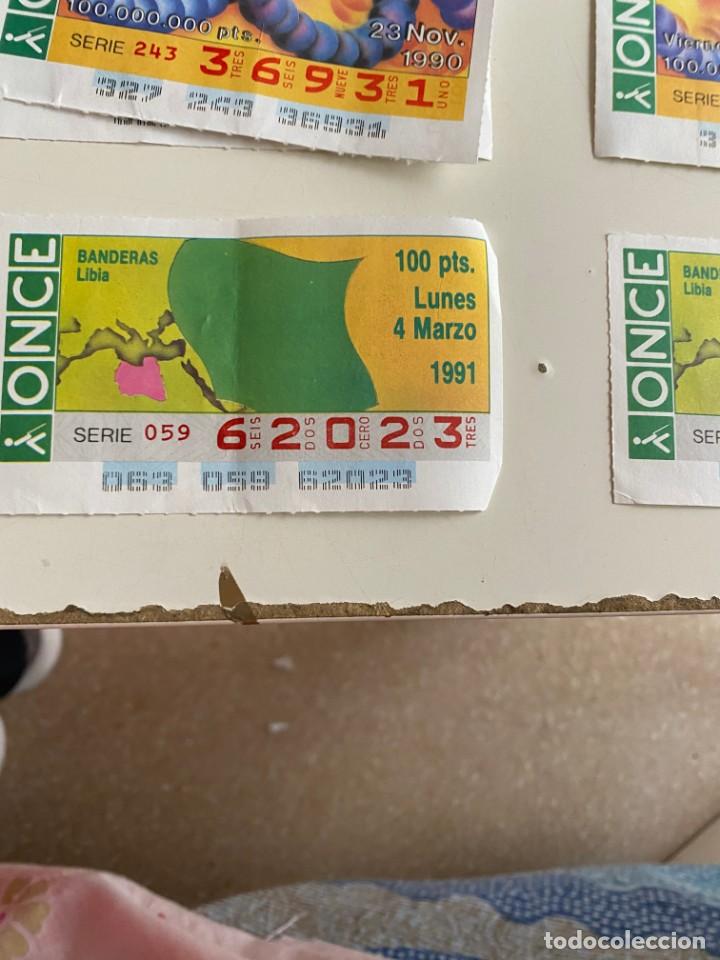 Coupon ONCE: C- 2002 CUPON LA ONCE BANDERAS LIBIA SERIE 059 N&ordm; 62023 4 MARZ 1991